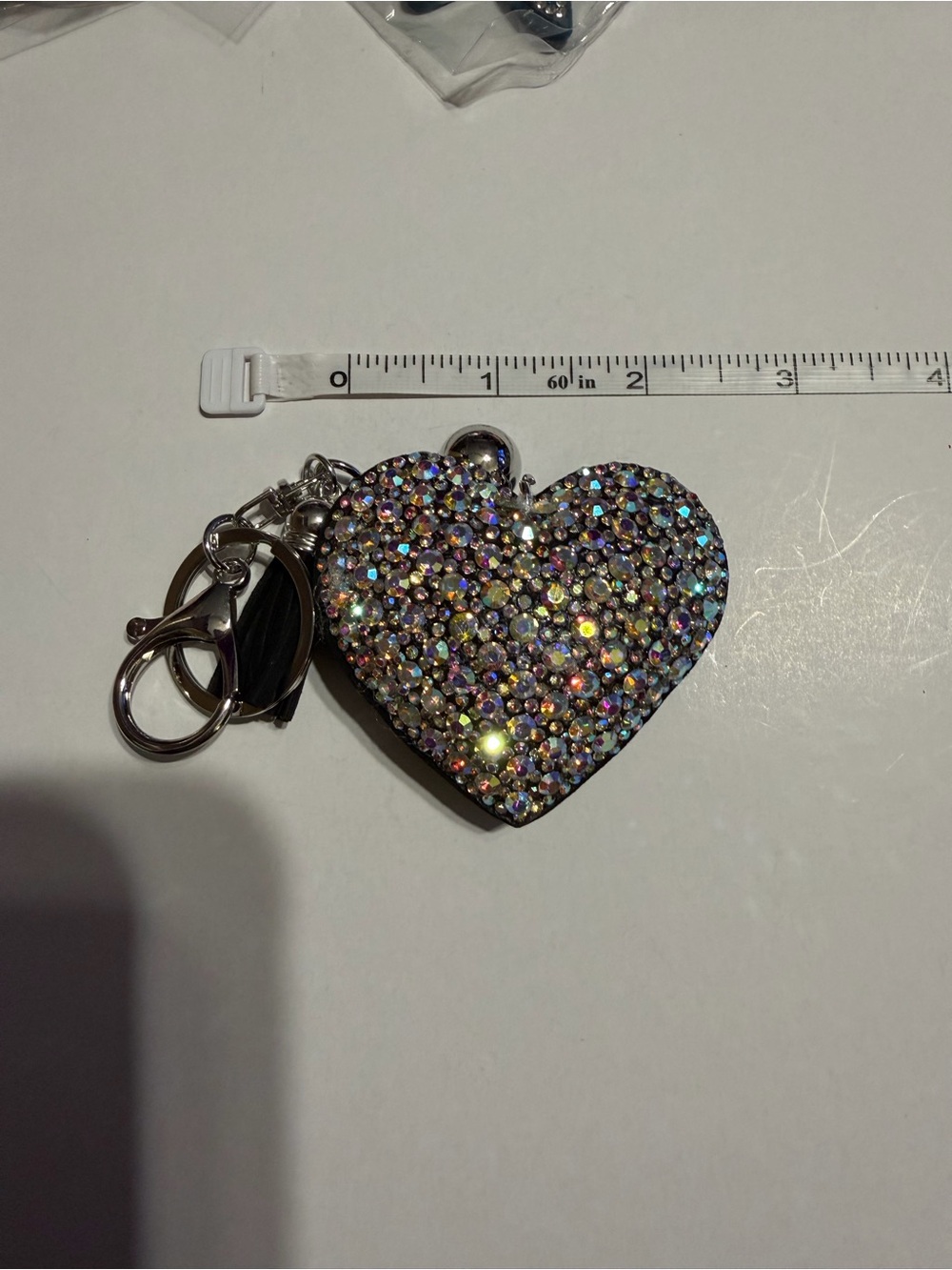 Heart Rhinestone Key/ with Iridescent Sparkle